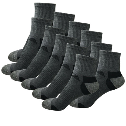 11 Pairs Mens Mid Cut Ankle Quarter Athletic Casual Sport Cotton Socks Size 6-12