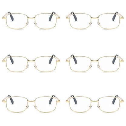 6 PK Mens Womens Metal Frame Clear Lens Reading Glasses Fashion Classic Readers