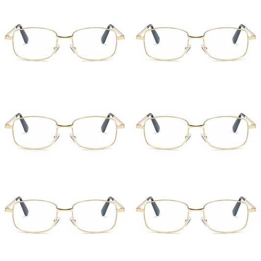 6 PK Mens Womens Metal Frame Clear Lens Reading Glasses Fashion Classic Readers