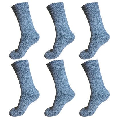 6pair Mens Heavy Duty Thick Winter Thermal Warm Hiking Knit Crew Wool Boot Socks