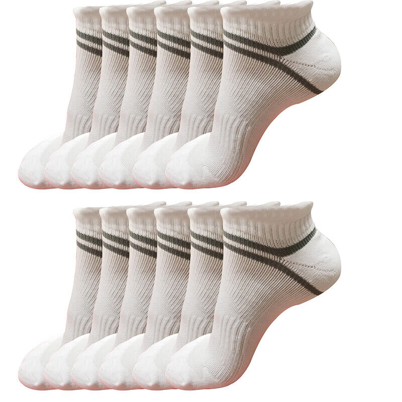 12pair Mens Low Cut Ankle Cotton Athletic Cushion Casual Performance Sport Socks