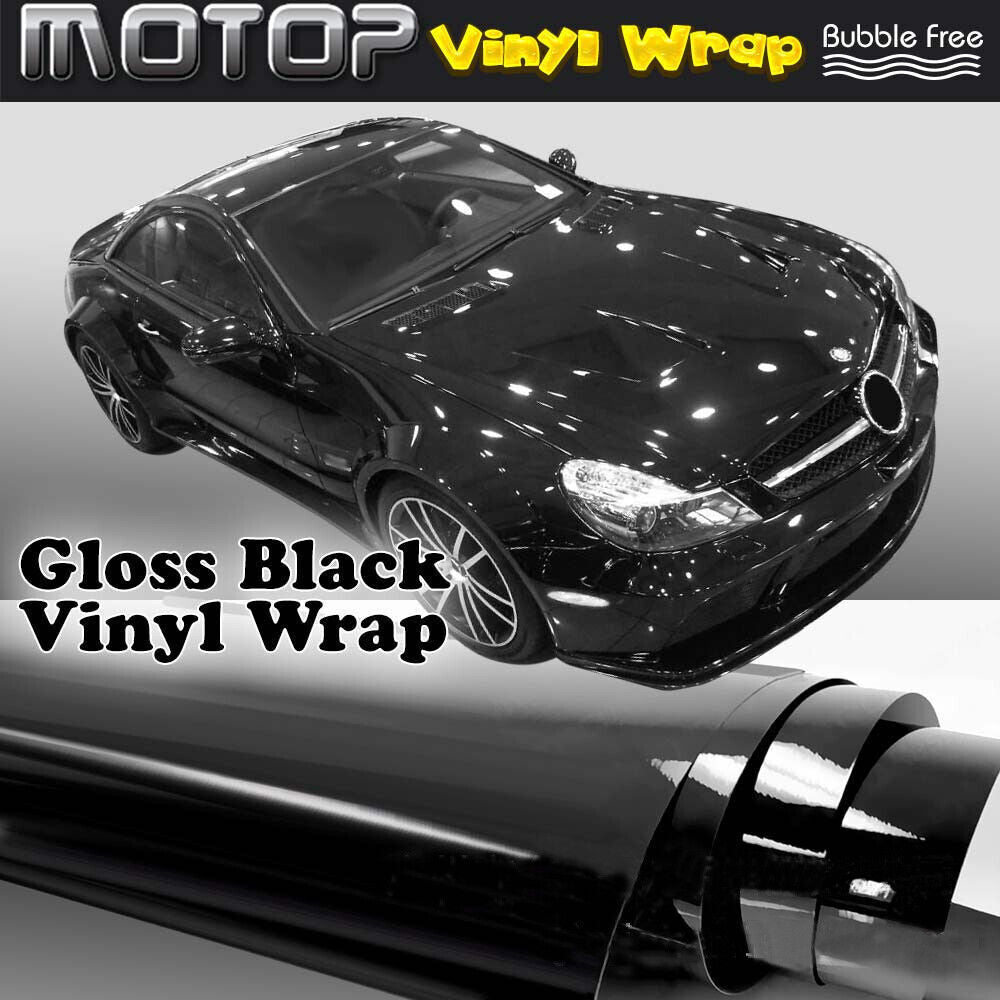 Gloss Black Car Vinyl Wrap Auto Sticker Decal Film For Cars Air Bubble Free