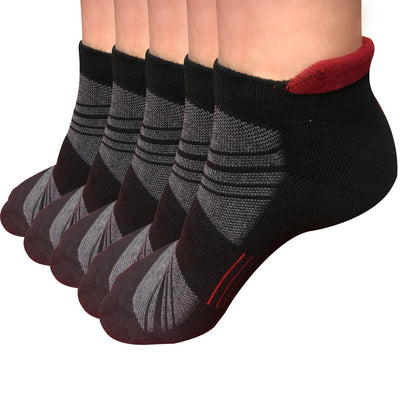 5 pair Mens Low Cut Breathable Ankle Cotton Athletic Cushion Sport Running Socks