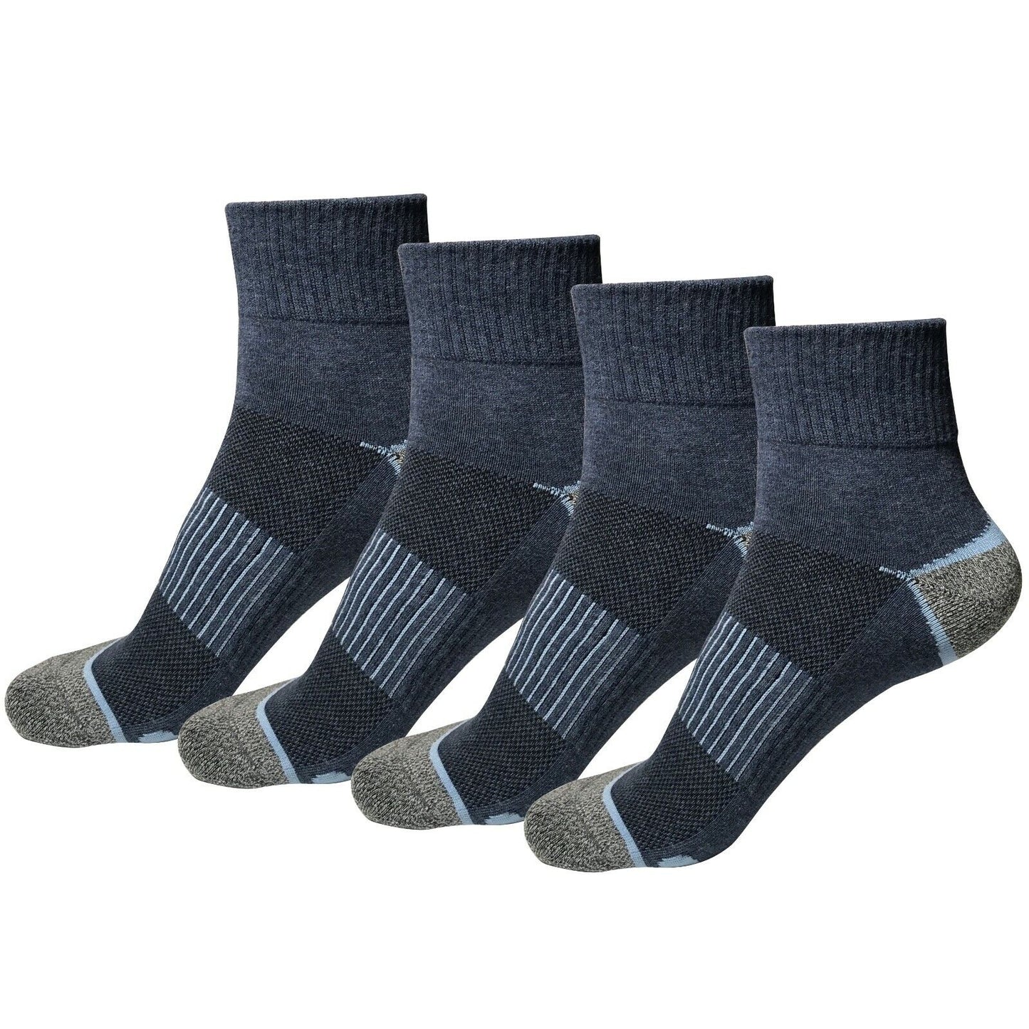 4 Pair Mens Mid Cut Ankle Quarter Athletic Casual Sport Cotton Socks Size 6-12