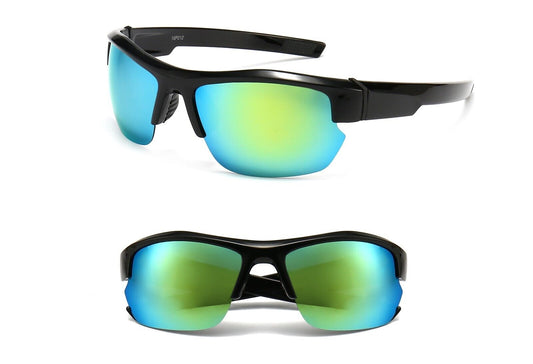 1PK Men Sport Sunglasses Polarized Wrap Mirror Lens for Cycling Driving Fishing