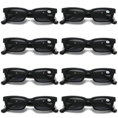 8 PK Black Unisex Full Lens Tinted Sun Readers Reading Sunglasses UV400 Protect