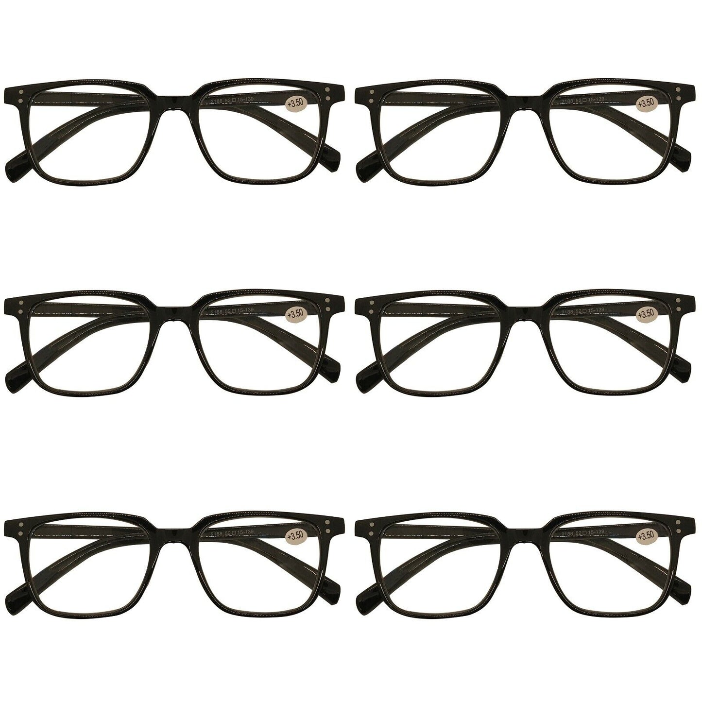 6Pack Mens Womens Unisex Oval Frame Reading Glasses Blue Light Blocking Readers