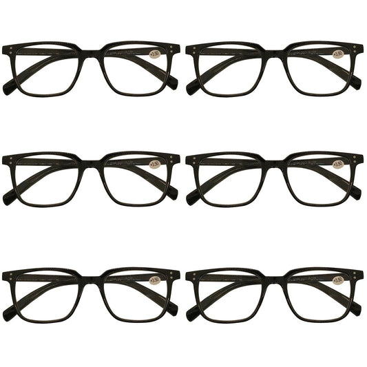 6Pack Mens Womens Unisex Oval Frame Reading Glasses Blue Light Blocking Readers