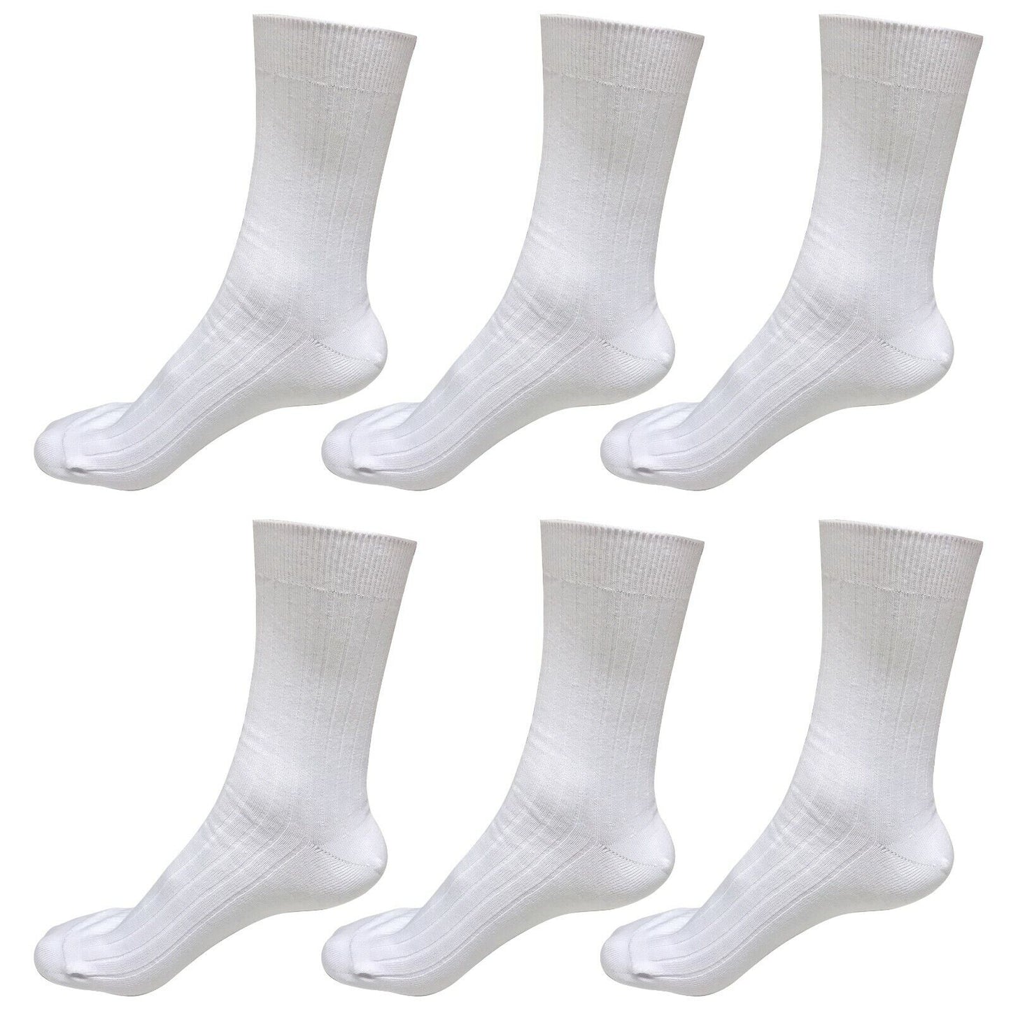 6 pairs 98% Cotton Mens Comfortable Casual Crew Dress Socks Mid Calf Size 9-11