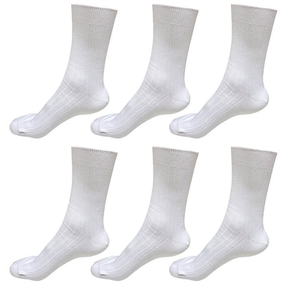 6 pairs 98% Cotton Mens Comfortable Casual Crew Dress Socks Mid Calf Size 9-11