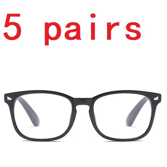 5 Pair Women Ladies Mens Unisex Round Frame Reading Glasses Blue Light Blocking