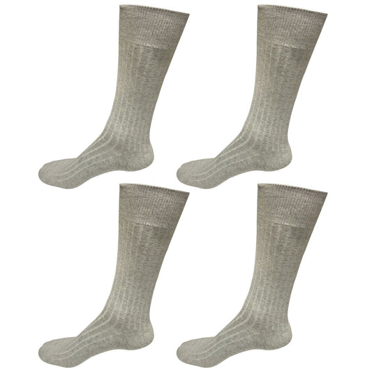 4pair Mens Comfortable Cotton Casual Classic Crew Dress Socks Over the Calf 9-13