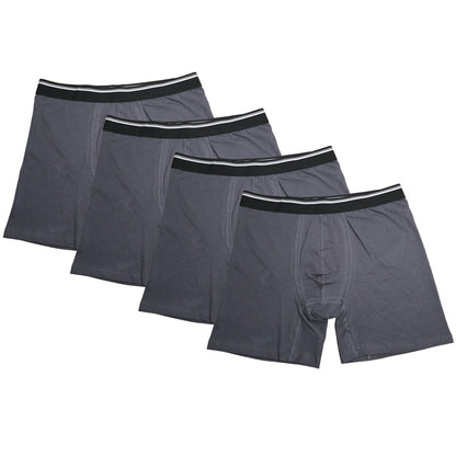 4PK Mens Performance Boxer Briefs Breathable Comfort Waistband Underwear Shorts