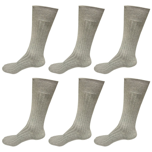 6pair Mens Comfortable Cotton Casual Classic Crew Dress Socks Mid Calf 9-13