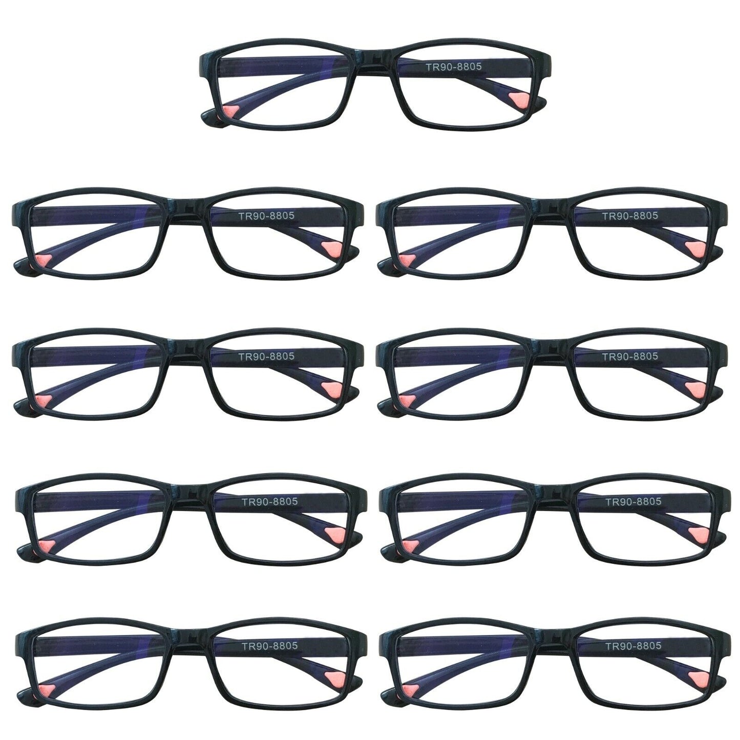 9 Packs Unisex Rectangular Frame Reading Glasses Classic Readers for Men Women