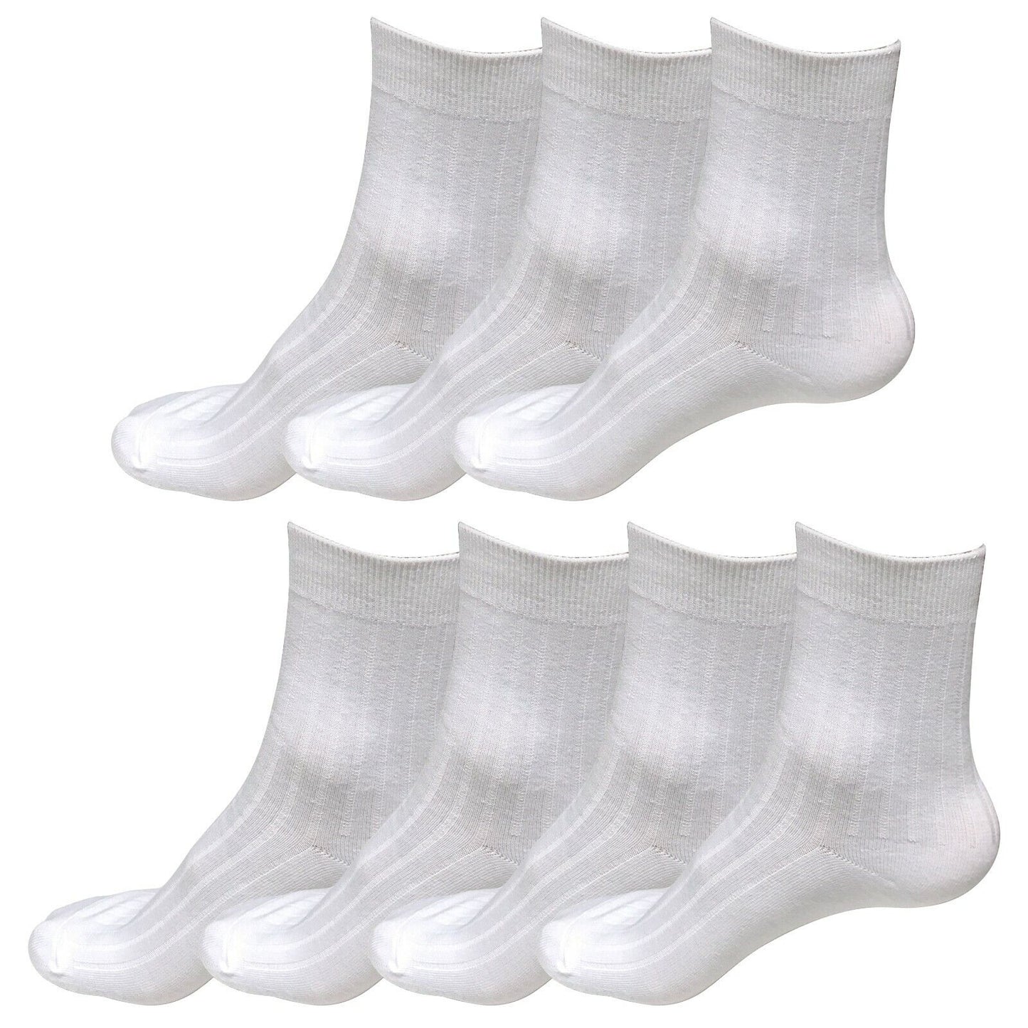 Lot 7 pairs Mens Classic Fashion Cotton Casual Solid Crew Dress Socks Size 6-10