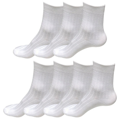 Lot 7 pairs Mens Classic Fashion Cotton Casual Solid Crew Dress Socks Size 6-10