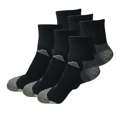 6 Pairs Mens Mid Cut Ankle Quarter Athletic Casual Sport Cotton Socks Size 6-12