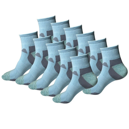 11Pair Womens Mid Cut Ankle Quarter Athletic Casual Sport Cotton Socks Size 5-10