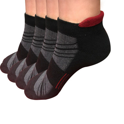 Lot 1-12 Mens Low Cut Ankle Cotton Athletic Cushion Sport Running Socks Black