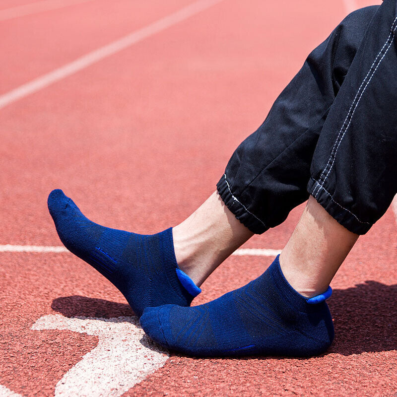 Lot 1-12 Mens Low Cut Ankle Cotton Athletic Cushion Sport Running Socks Blue 12