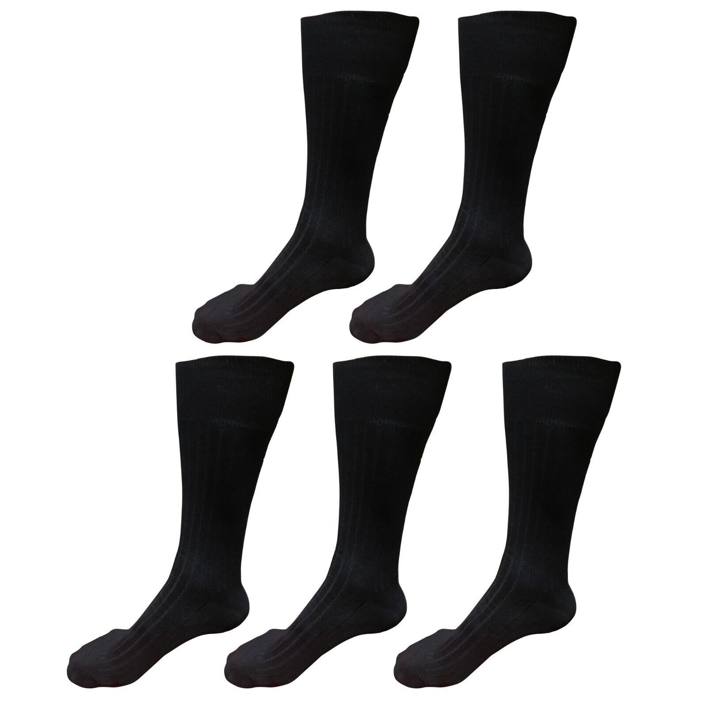 5pair Mens Comfortable Cotton Casual Classic Crew Dress Socks Over the Calf 9-13