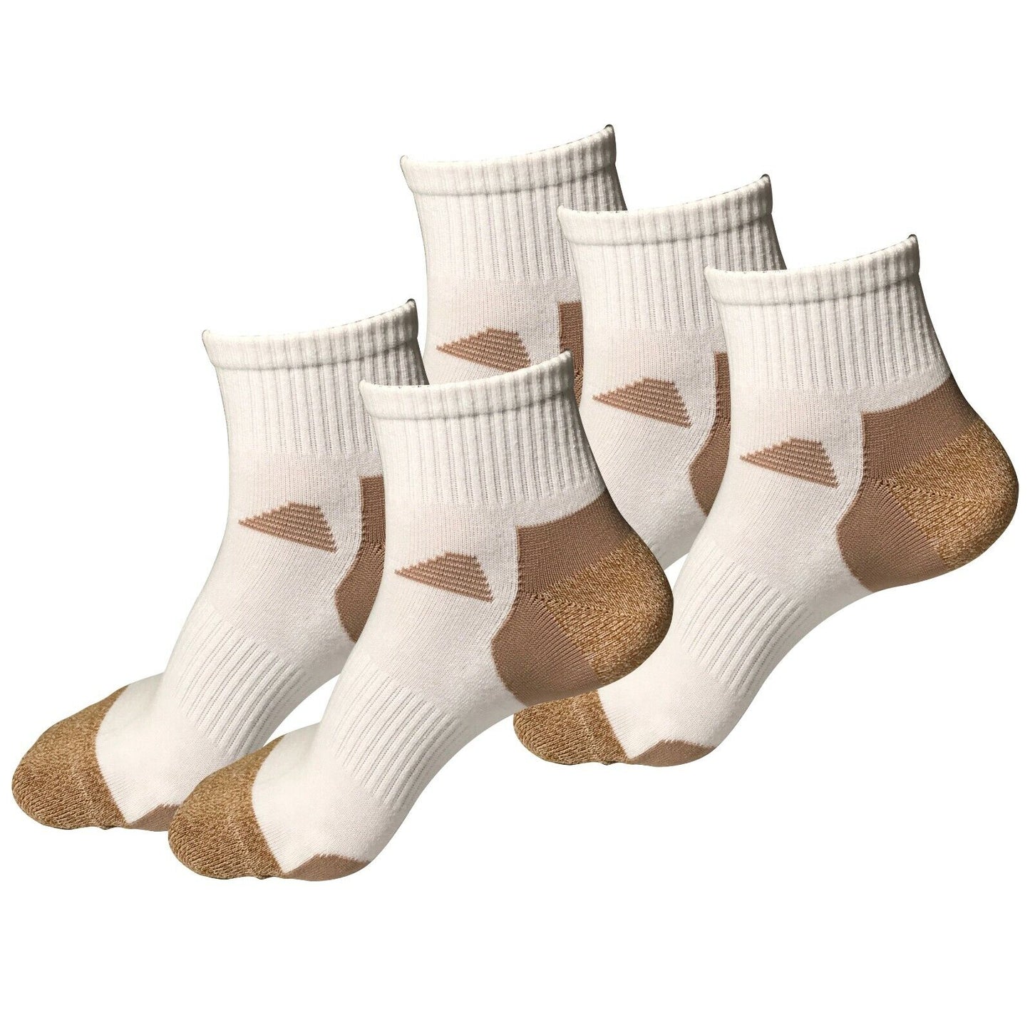 5 Pair Womens Mid Cut Ankle Quarter Athletic Casual Sport Cotton Socks Size 5-10