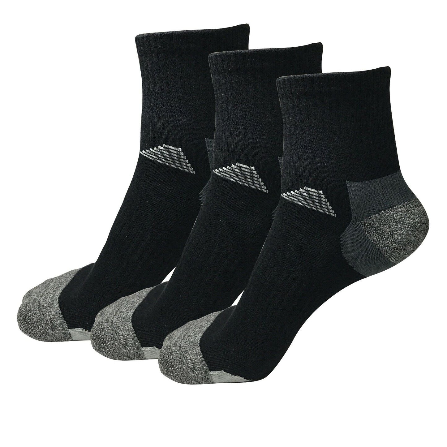 3 Pairs Mens Mid Cut Ankle Quarter Athletic Casual Sport Cotton Socks Size 6-12