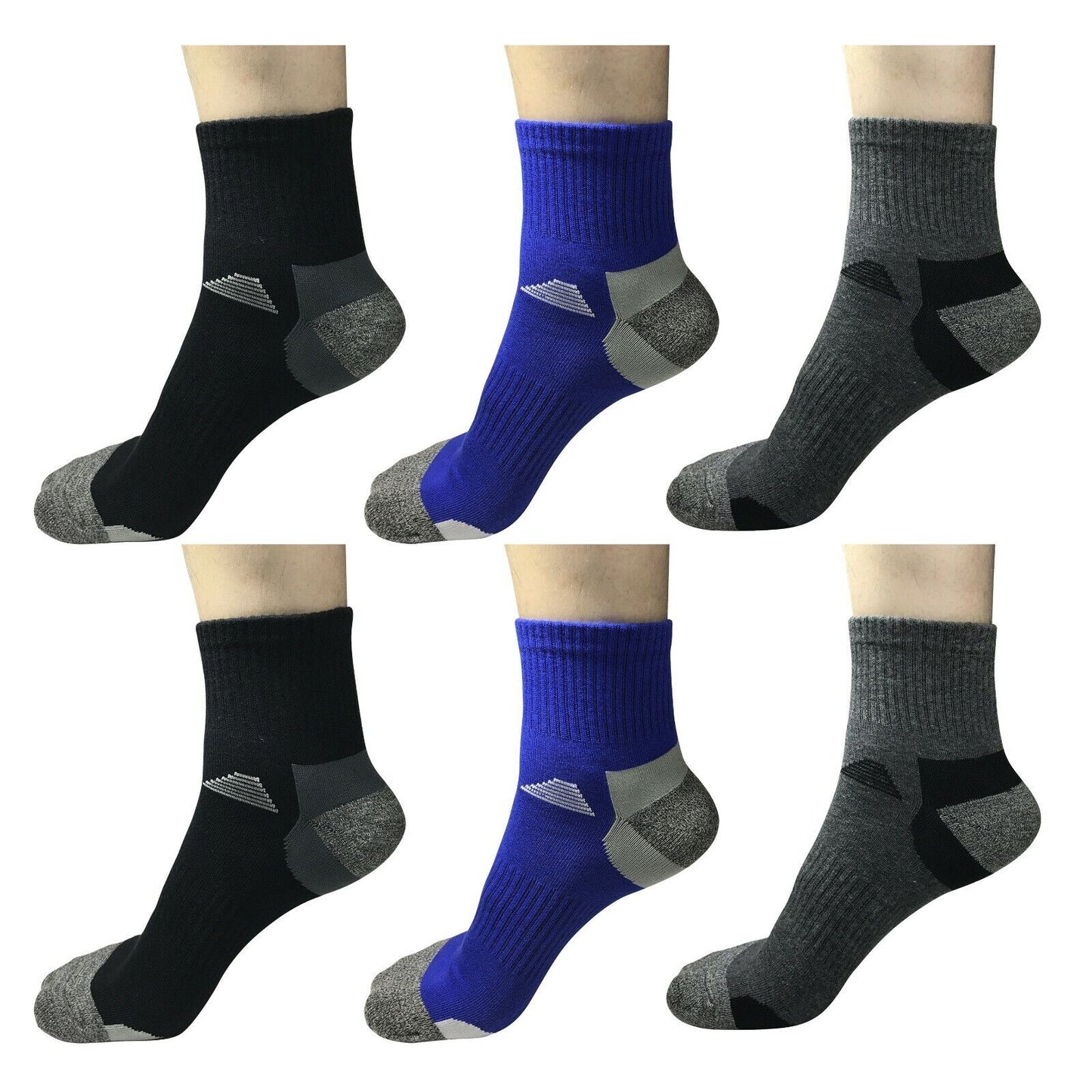 Lot 3-12 Mens Mid Cut Ankle Quarter Athletic Breathable Sport Cotton Socks 6-12