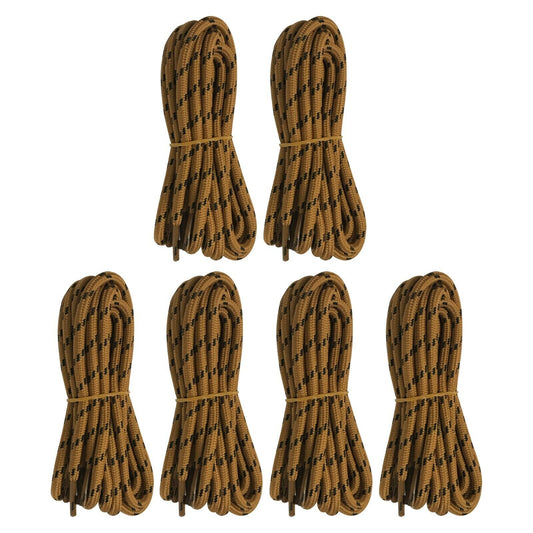 6 pairs 5mm Thick Heavy duty Round Hiking Work Boot Shoe laces Military Strings