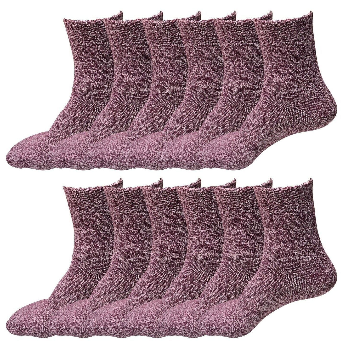 12 Pairs Womens Soft Winter Wool Thick Knit Thermal Warm Crew Cozy Boot Socks