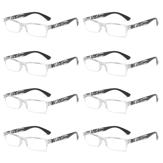 8 Pairs Unisex Blue Light Blocking Reading Glasses Slim Readers for Men Women