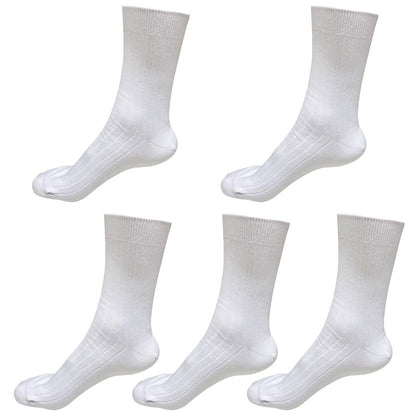 5 pairs 98% Cotton Mens Comfortable Casual Crew Dress Socks Mid Calf Size 9-11