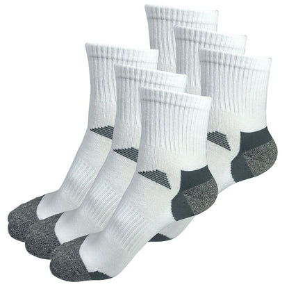 6 Pairs Mens Mid Cut Ankle Quarter Athletic Casual Sport Cotton Socks Size 6-12