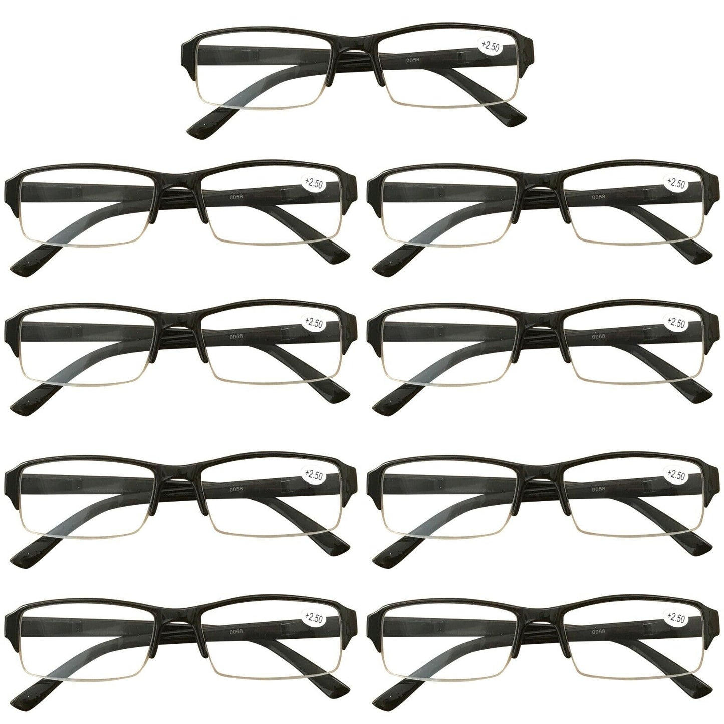 9 Packs Mens Womens Rectangle Frame Reading Glasses Blue Light Blocking Readers