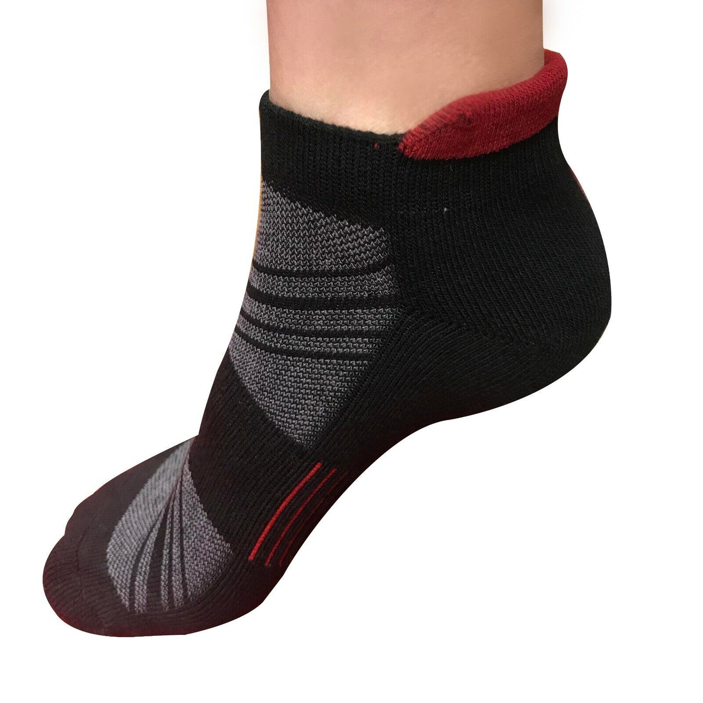 Lot 1-12 Mens Low Cut Ankle Cotton Athletic Cushion Sport Running Socks Black