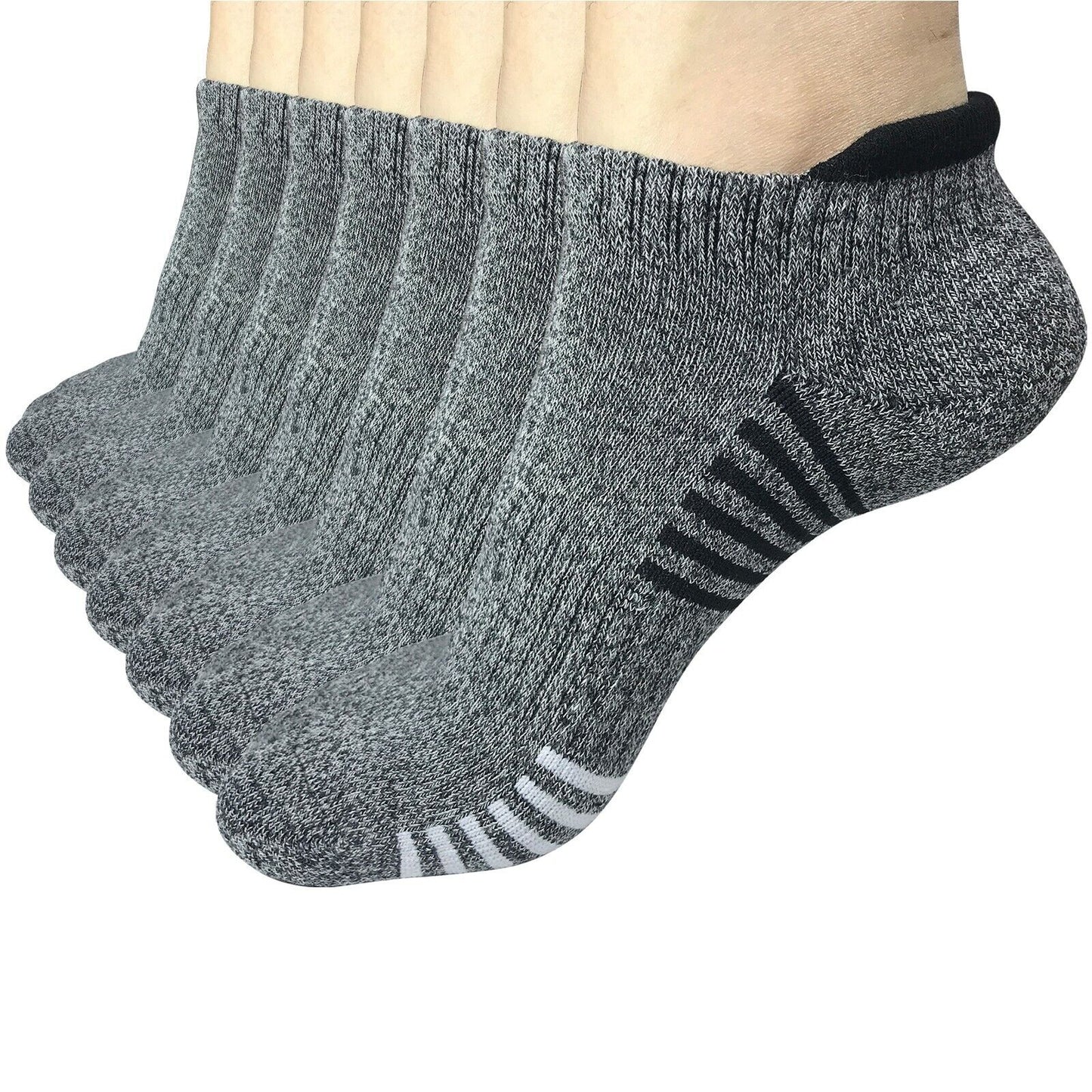 7 Pair Mens Low Cut Ankle Breathable Cotton Cushion Athletic Running Sport Socks