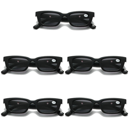 5 PK Black Unisex Full Lens Tinted Sun Readers Reading Sunglasses UV400 Protect