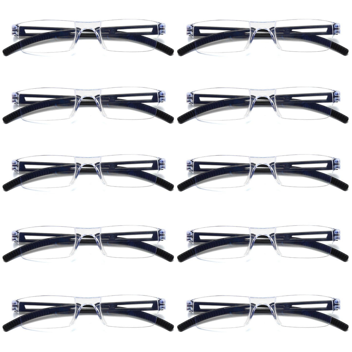 10 Men Women Blue Light Blocking Reading Glasses Rimless Unisex Computer Reader