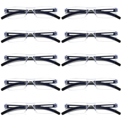 10 Men Women Blue Light Blocking Reading Glasses Rimless Unisex Computer Reader