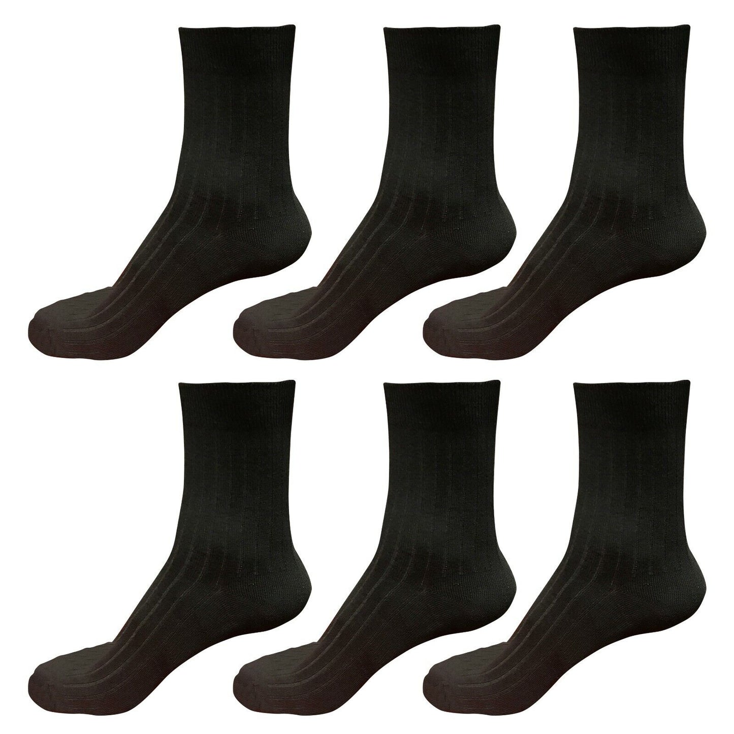 Lot 6 pairs Mens Classic Fashion Cotton Casual Solid Crew Dress Socks Size 6-10