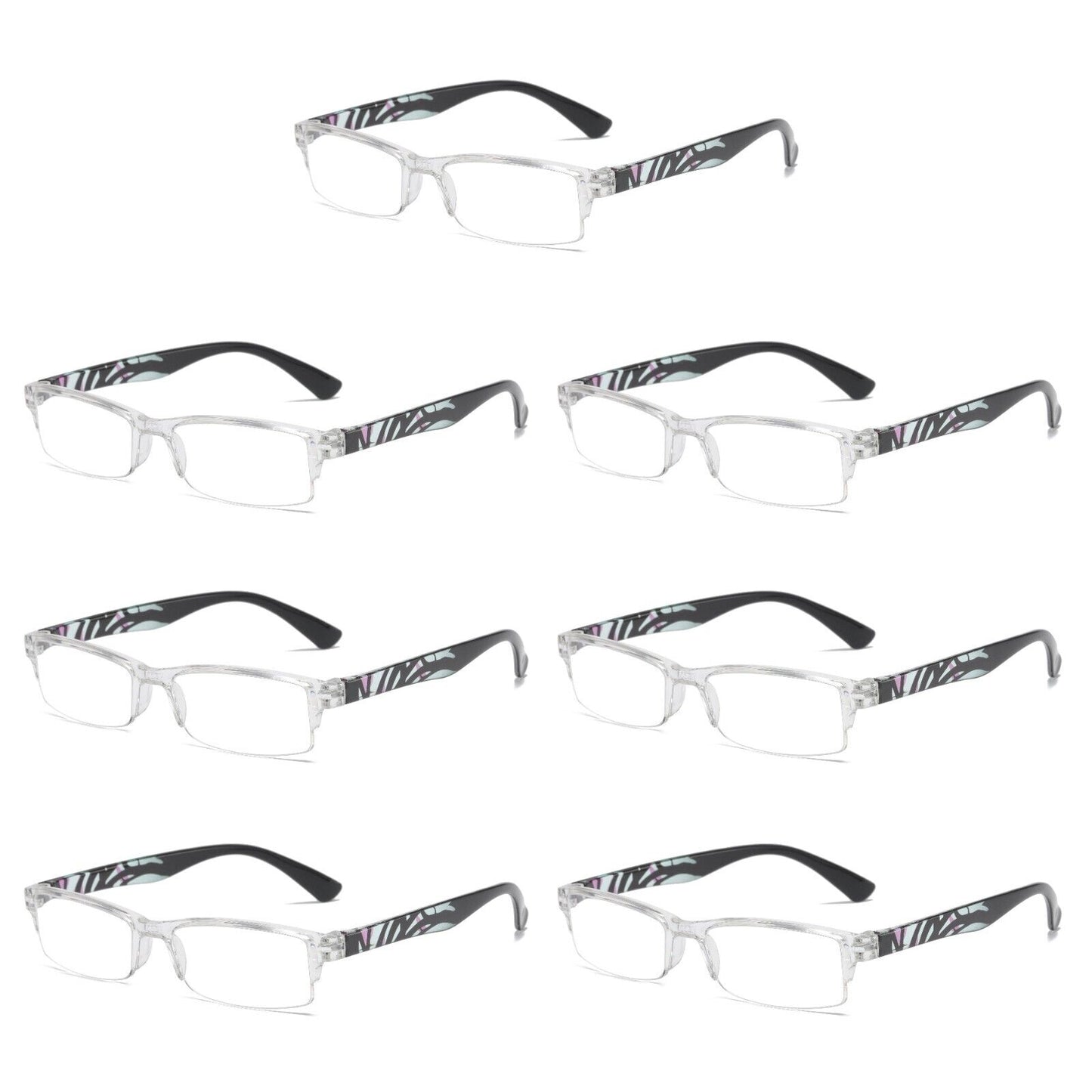 7 Pairs Unisex Blue Light Blocking Reading Glasses Slim Readers for Men Women