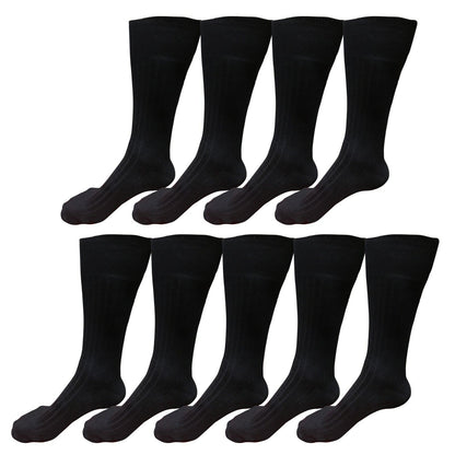 9pair Mens Comfortable Cotton Casual Classic Crew Dress Socks Over the Calf 9-13