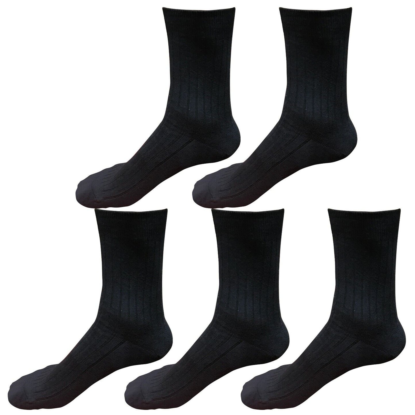 5 pairs 98% Cotton Mens Comfortable Casual Crew Dress Socks Mid Calf Size 9-11