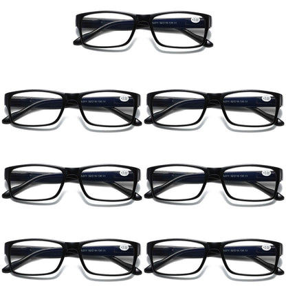 7 PK Mens Unisex Blue Light Blocking Reading Glasses Black Spring Hinge Readers