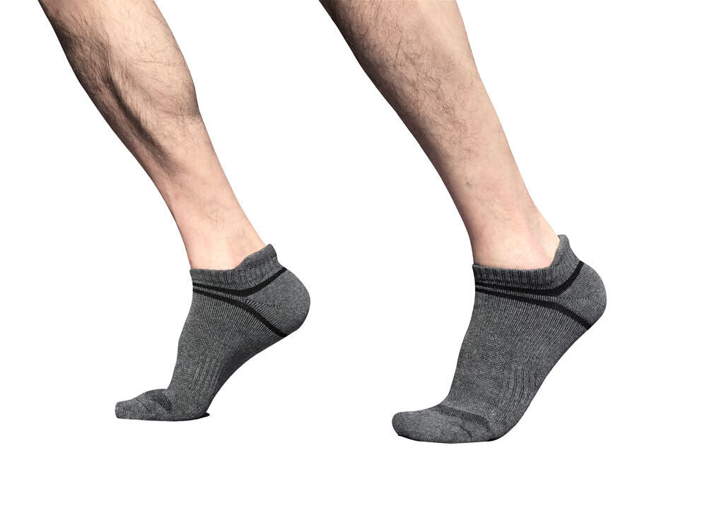 5 pair Mens Low Cut Ankle Cotton Athletic Cushion Casual Solid Comfortable Socks