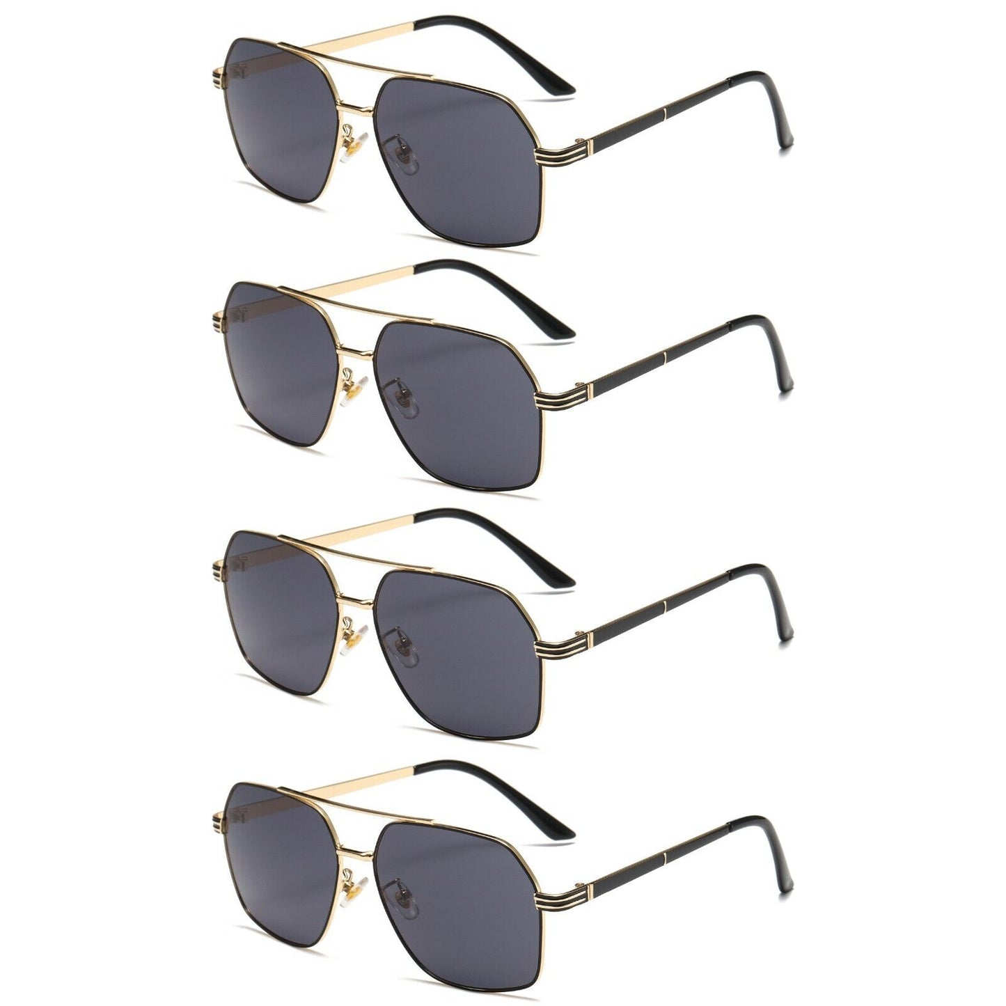 4 PK Unisex Retro Aviator Pilot Fashion Classic Sunglasses for Men Women Driving