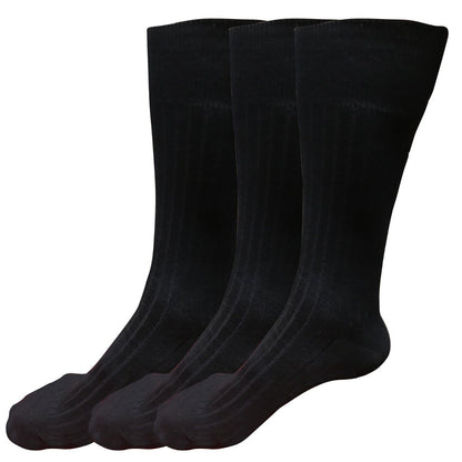 3pair Mens Comfortable Cotton Casual Classic Crew Dress Socks Mid Calf 9-13