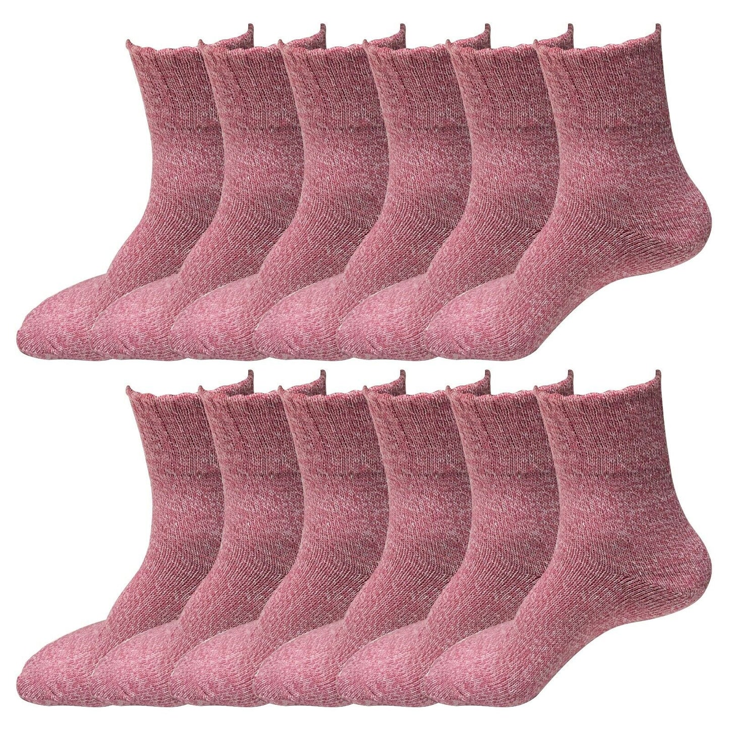 12 Pairs Womens Soft Winter Wool Thick Knit Thermal Warm Crew Cozy Boot Socks