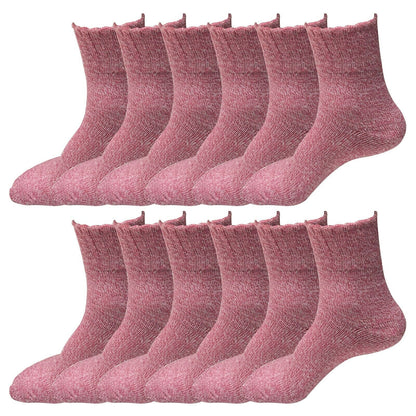 12 Pairs Womens Soft Winter Wool Thick Knit Thermal Warm Crew Cozy Boot Socks